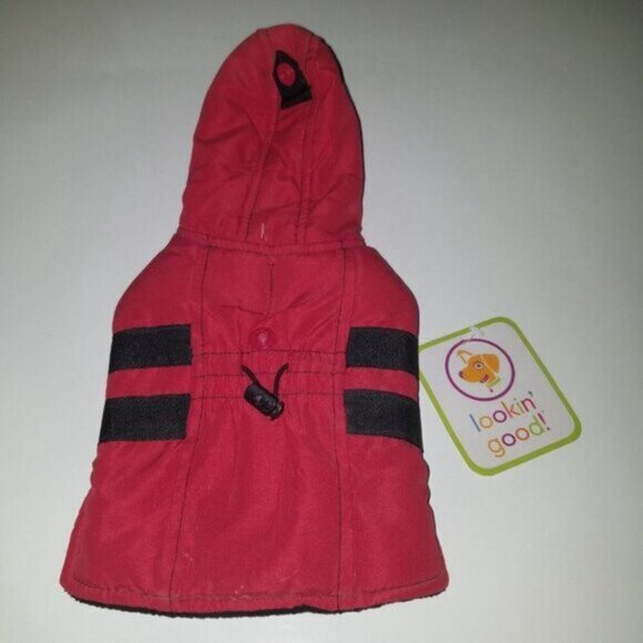 NEW Lookin Good Hooded Red Parka Pet Dog Coat Size XS - Picture 7 of 10